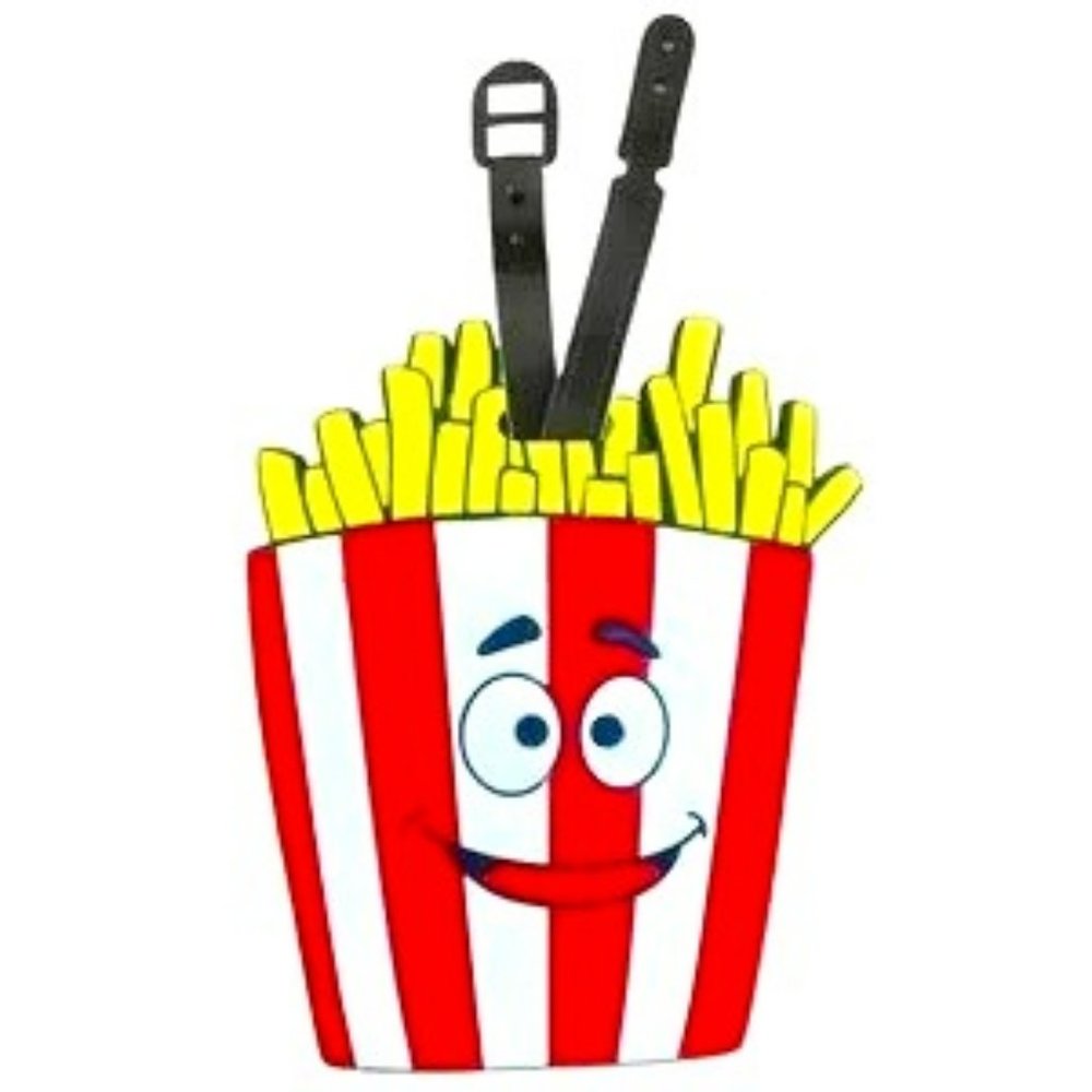 Happy French Fries Silicone PVC Luggage Tag